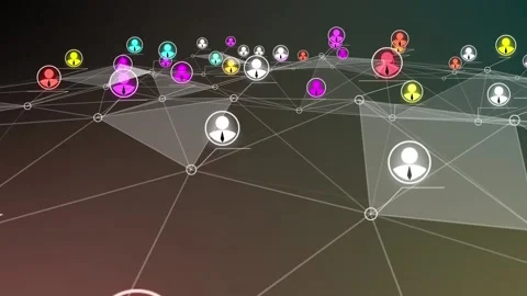 Social network abstract users, sms, messages, media concept, blue dark Stockbeeldmateriaal 98233882