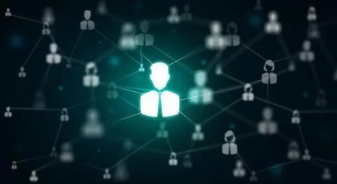Social network and Network community. Connecting People concept. Stock Illustration