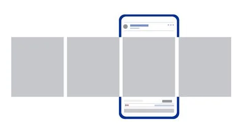 Social network app page template. Carousel post. Minimal design. Vector. Stock Illustration