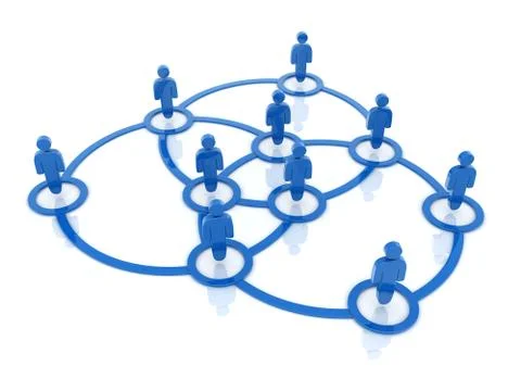 Social network around (done in 3d) Stock-Illustration