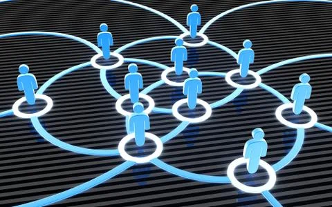 Social network around (done in 3d) Illustrazione stock