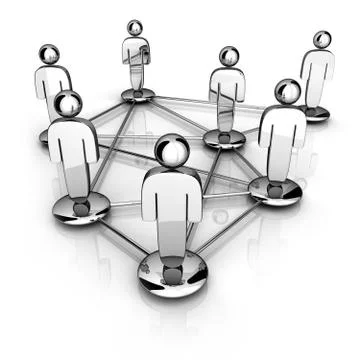 Social network around (done in 3d) Stockillustratie