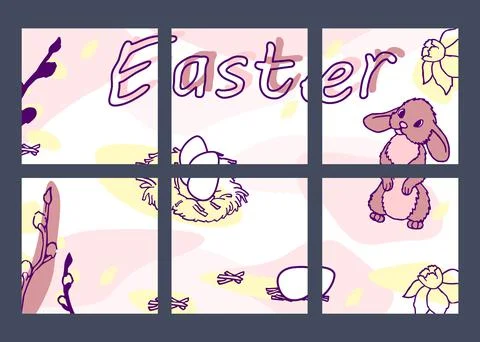 Social network art collage for easter holiday Stock Illustration