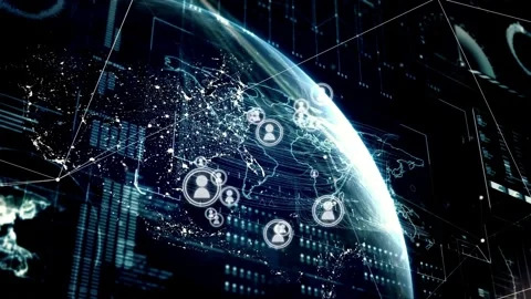 Social network background networking and data connection exchanges customer 库存影片 334652046