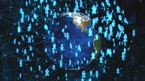 Social network background networking and data connection exchanges customer 스톡 동영상 334652270
