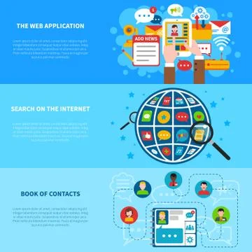 Social Network Banners Set イラスト素材