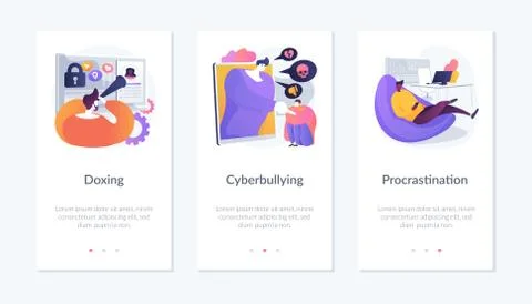 Social network behaviour app interface template. 스톡 일러스트