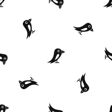 Social network bird pattern seamless black イラスト素材