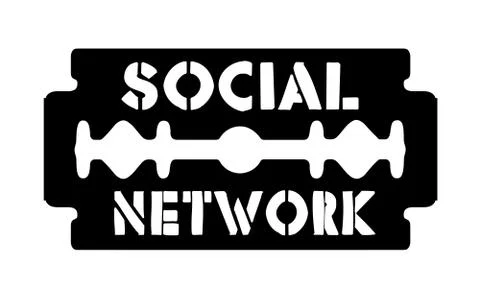 Social network on the blade background Stock Illustration