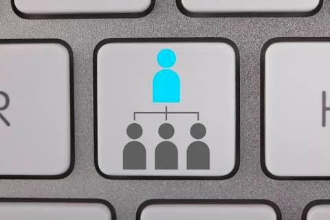 Social Network Blue Users Key Stock Illustration