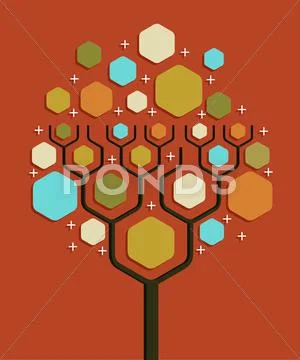 Social network business tree Stock Illustration