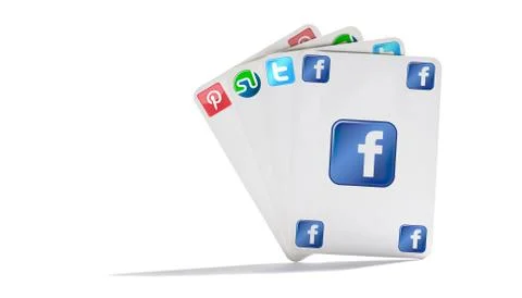 Social network cards Stock Photos