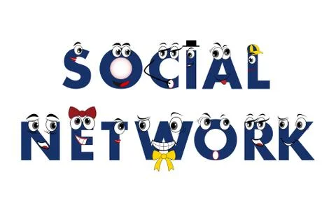 Social network characters, models connected together, vector Stock Illustration