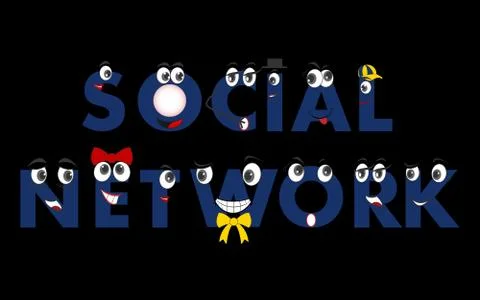 Social network characters, models connected together, vector Stock Illustration