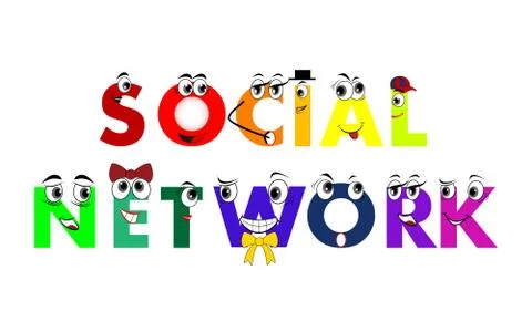 Social network characters, models connected together, vector Stock Illustration