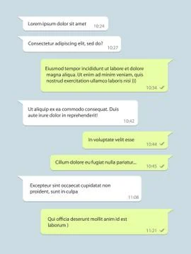 Social network chat window, speech bubble with text Illustrazione stock