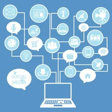 Social network, communication in the global computer Stock Illustration