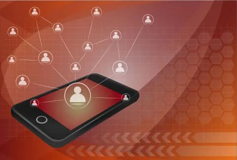 Social network, communication in the global  smart phone networks Stock-Illustration