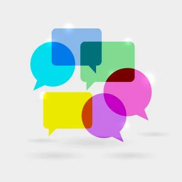 Social Network Communication Speech Bubbles Stock Illustration