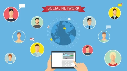 Social network concept animation Stock Footage 85087197