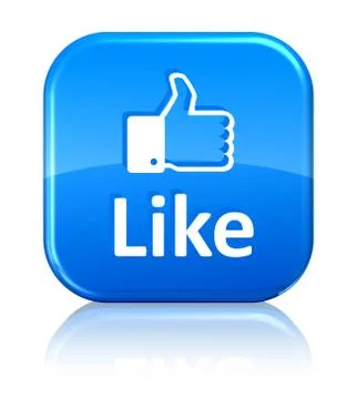 Social network concept: blue like button Illustrazione stock