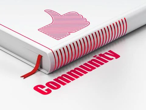 Social network concept: book Thumb Up, Community on white background Stock Illustration
