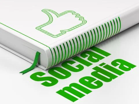 Social network concept: book Thumb Up, Social Media on white background Stockillustratie