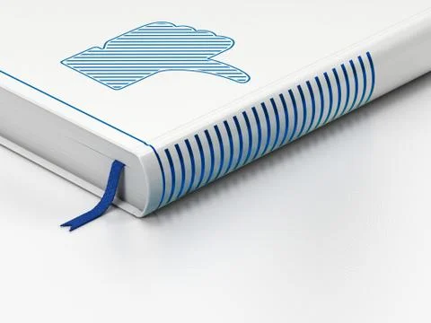 Social network concept: closed book, Thumb Down on white background Stock Illustration