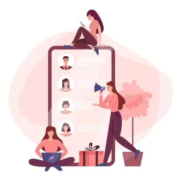 Social network concept. Communication and connection around the world 스톡 일러스트