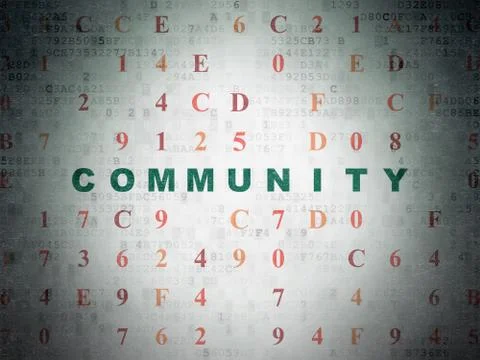 Social network concept: Community on Digital Paper background 스톡 일러스트