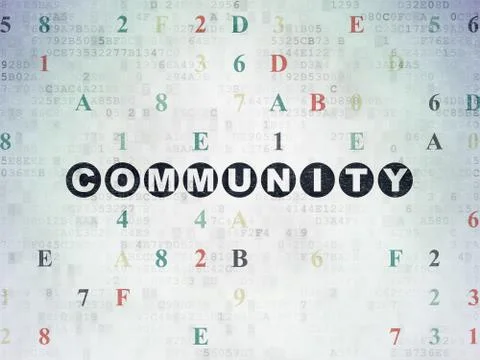 Social network concept: Community on Digital Data Paper background Ilustração Stock