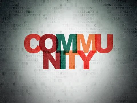 Social network concept: Community on Digital Data Paper background Stock Illustration