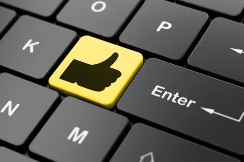 Social network concept: Like on computer keyboard background Stock Illustration