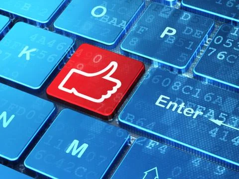 Social network concept: Like on computer keyboard background イラスト素材