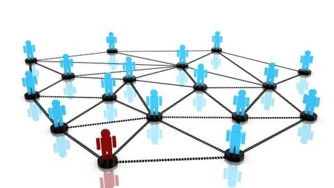 Social network concept with connected persons Stock Illustration