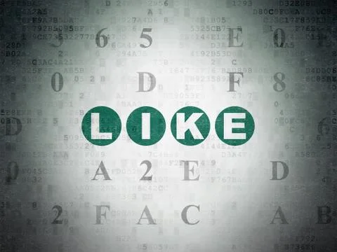 Social network concept: Like on Digital Data Paper background Stock Illustration