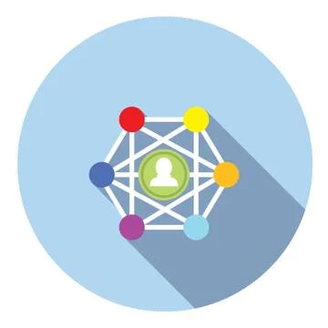 Social Network Concept Flat Icon Illustrazione stock