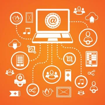 Social network concept Stockillustratie