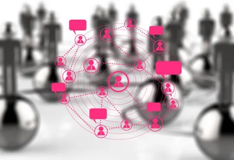 Social network concept Stockillustratie