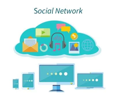 Social Network Concept Stock Illustration