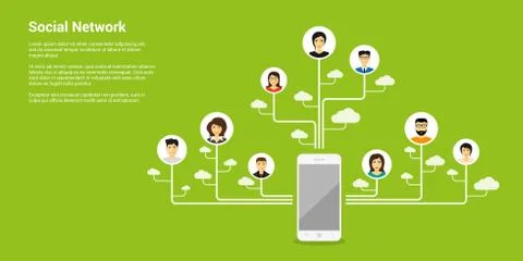 Social network concept Illustrazione stock