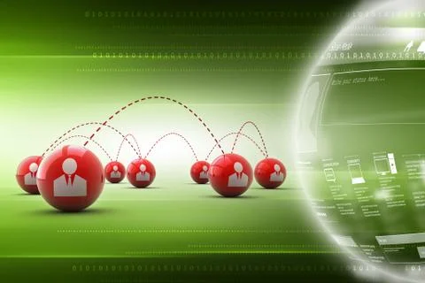 Social network concept Illustrazione stock