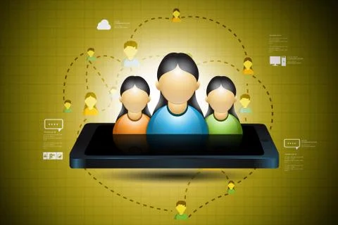 Social network concept Ilustración de archivo