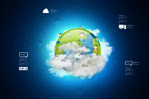 Social network concept Illustrazione stock