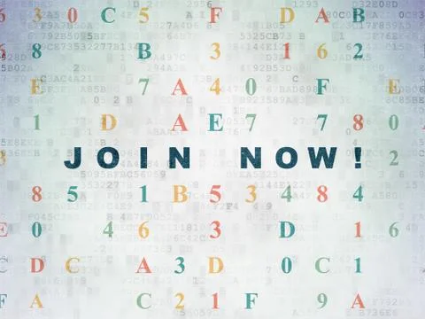 Social network concept: Join now! on Digital Data Paper background 스톡 일러스트