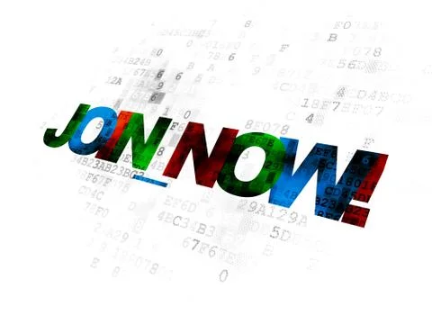 Social network concept: Join now! on Digital background Illustrazione stock
