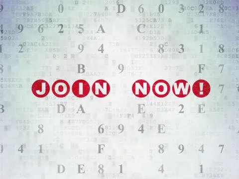 Social network concept: Join now! on Digital Data Paper background 스톡 일러스트