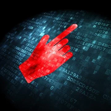 Social network concept: Mouse Cursor on digital background Stock Illustration