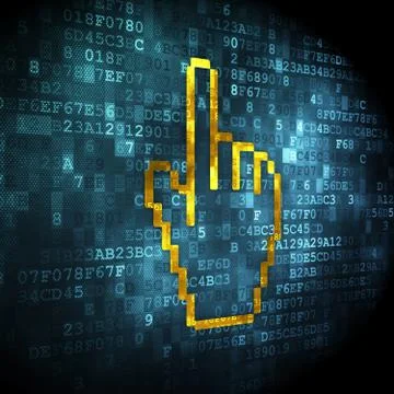 Social network concept: Mouse Cursor on digital background Stock Illustration