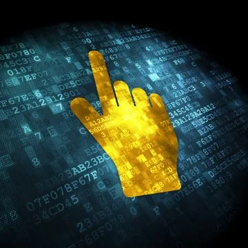 Social network concept: Mouse Cursor on digital background Stock Illustration